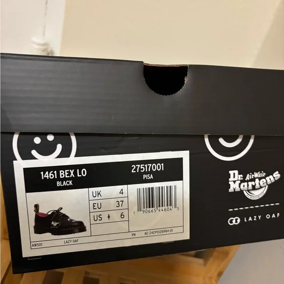 Dr. Martens and Lazy Oaf Black Shoes with happy and sad faces - Picture 5 of 5